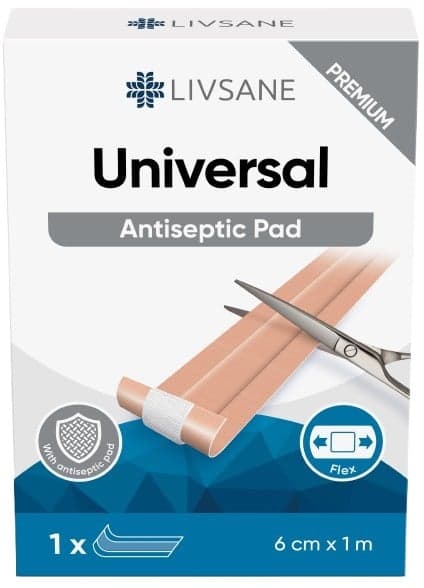 LIVSANE Univerzální náplast 6cmx1m 1ks