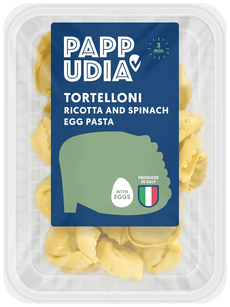 Pappudia Tortelloni s náplní ricotta a špenát