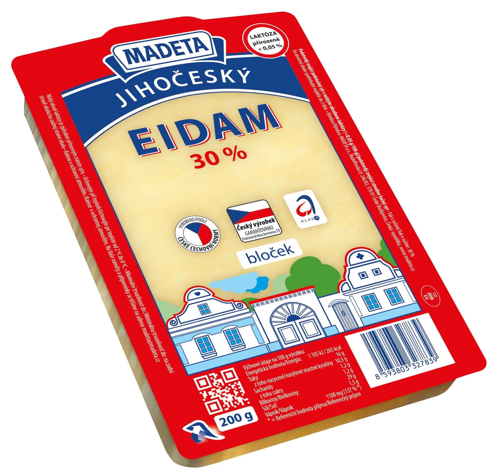 Madeta Eidamský sýr 30% bloček