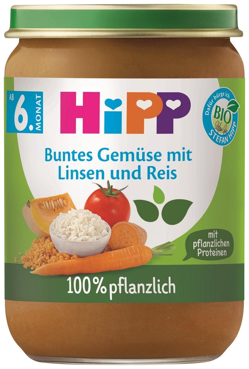 HiPP BIO Zelenina s červenou čočkou a rýží