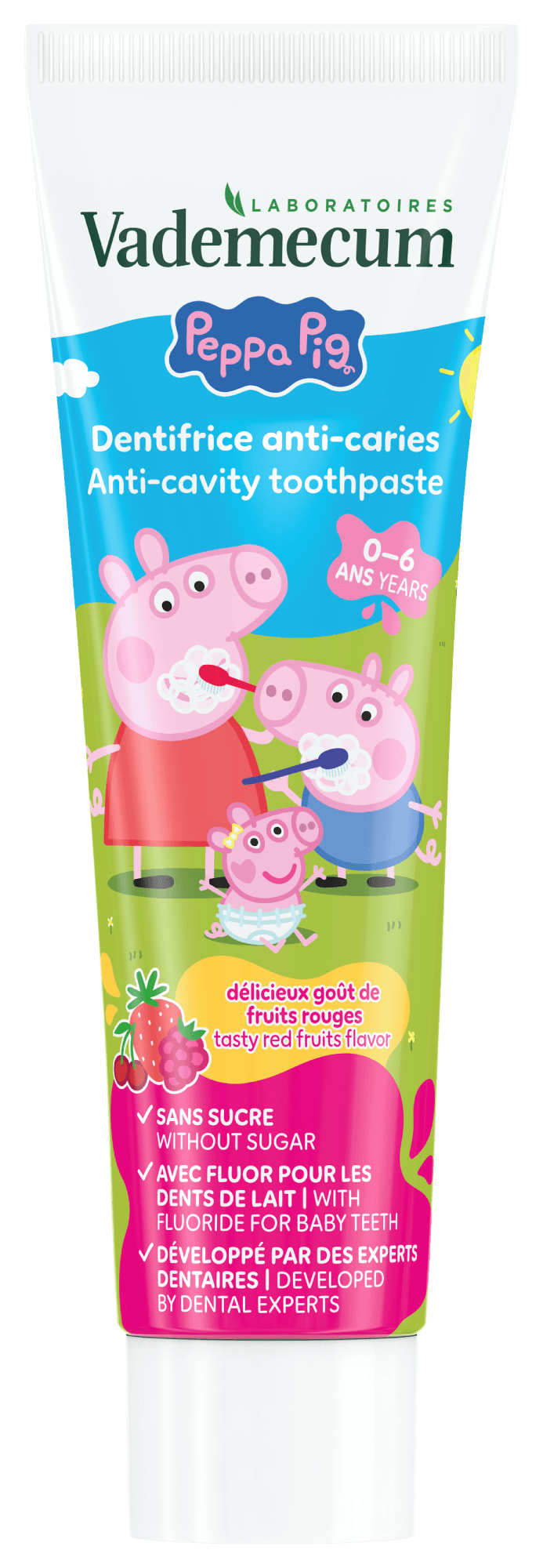 Vademecum Peppa Pig dětská zubní pasta červené ovoce 0–6 let