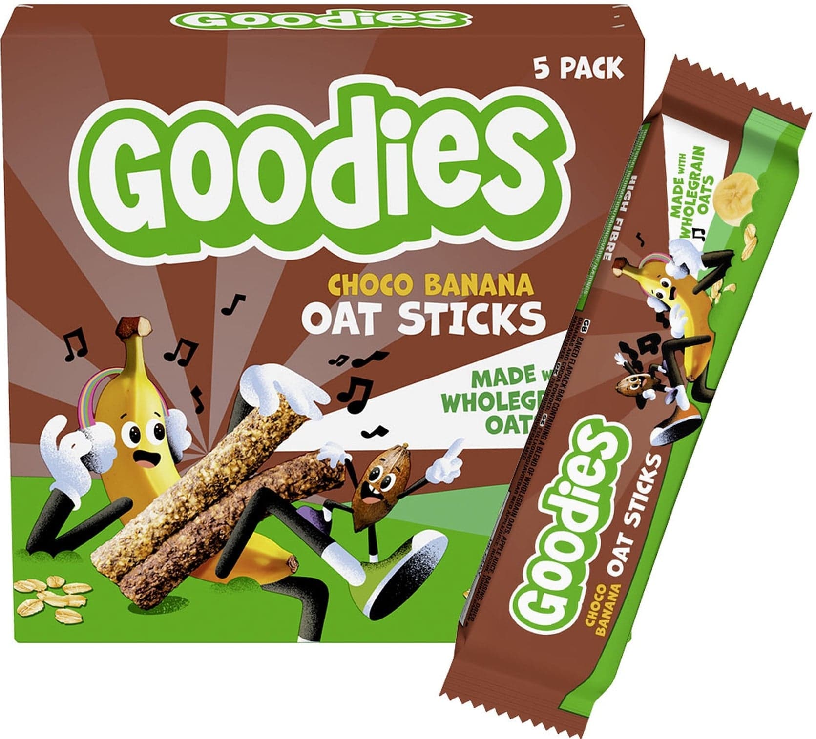 Goodies Ovesné tyčinky kakao a banán (5×23 g)