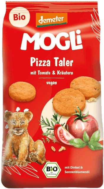 Mogli BIO Pizza krekry s rajčaty a bylinkami s certifikací Demeter