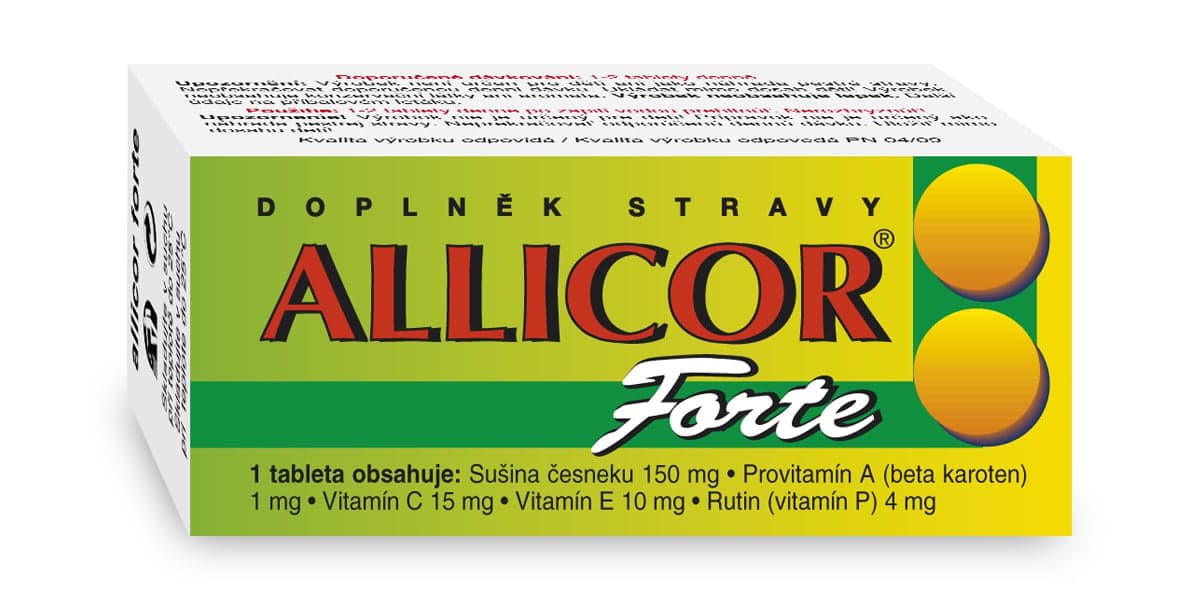 Allicor Forte česnek+C+E+P+BETA NATURVITA tbl.60