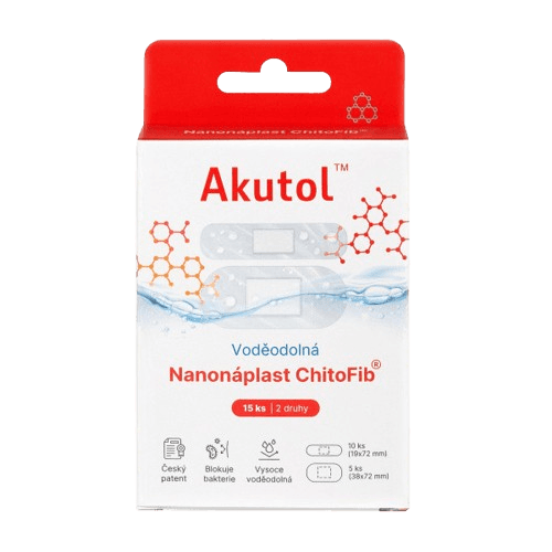 AKUTOL Nanonáplast ChitoFib Voděodolné balení 15ks
