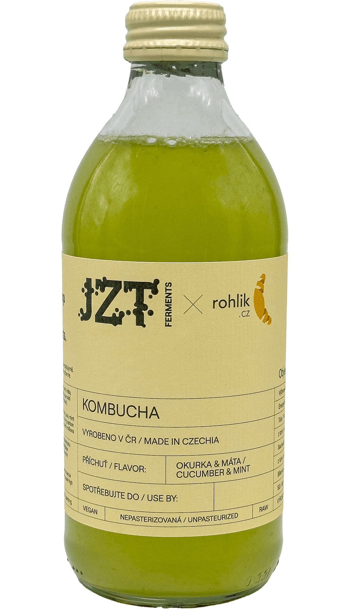 JZT Ferments x  Upcyklovaná kombucha Okurka s mátou