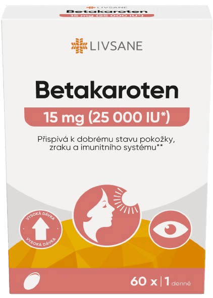 LIVSANE Betakaroten 15mg(25 000 IU)tob.60