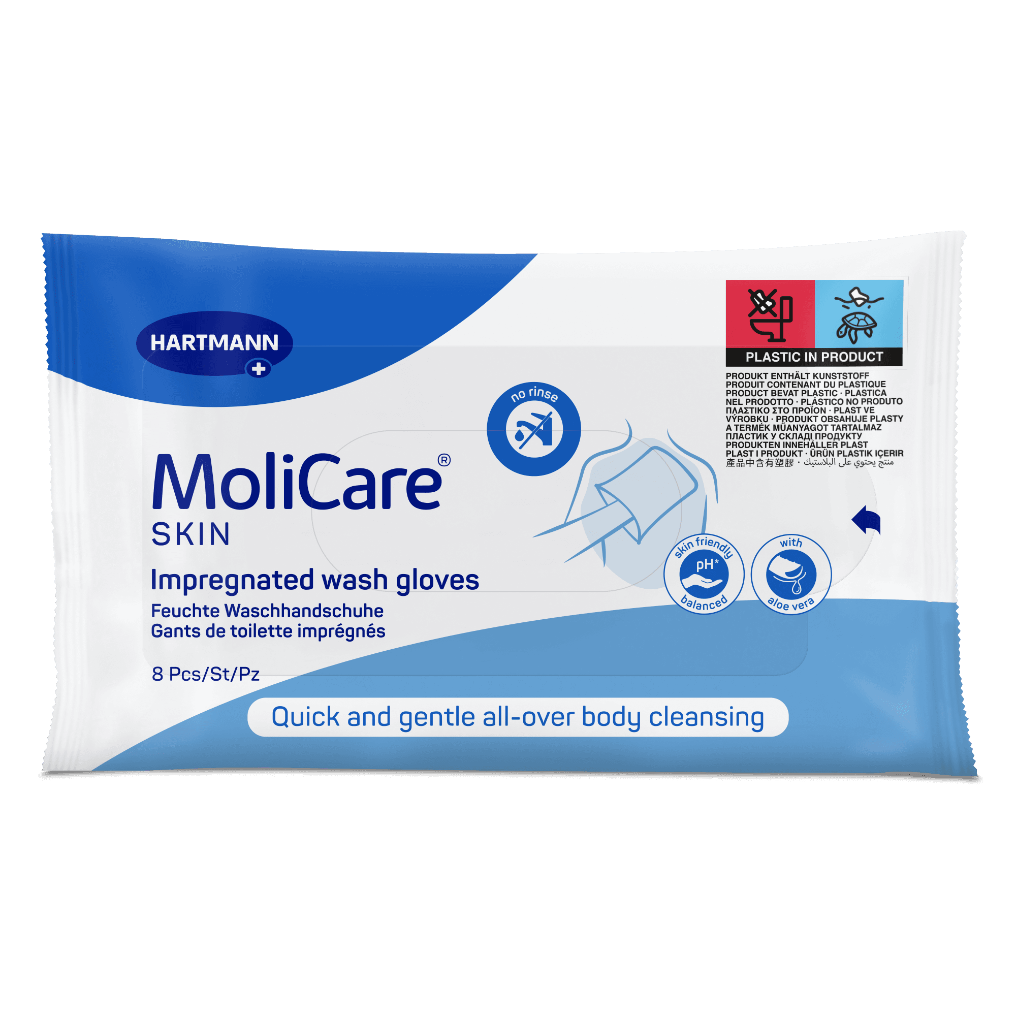 MoliCare Skin Napuštěné mycí žínky 8ks