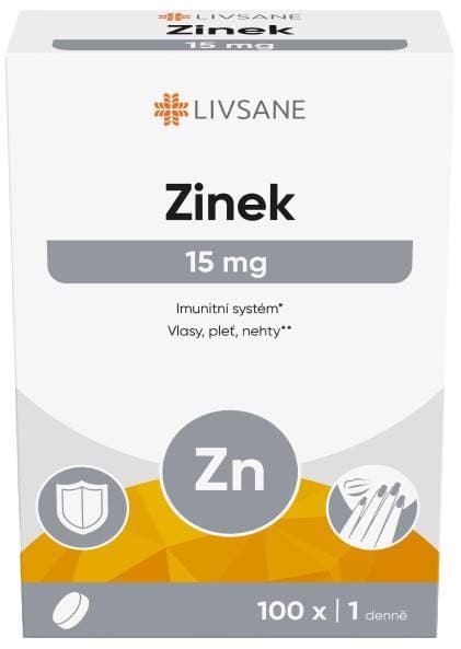 LIVSANE Zinek 15mg tbl.100