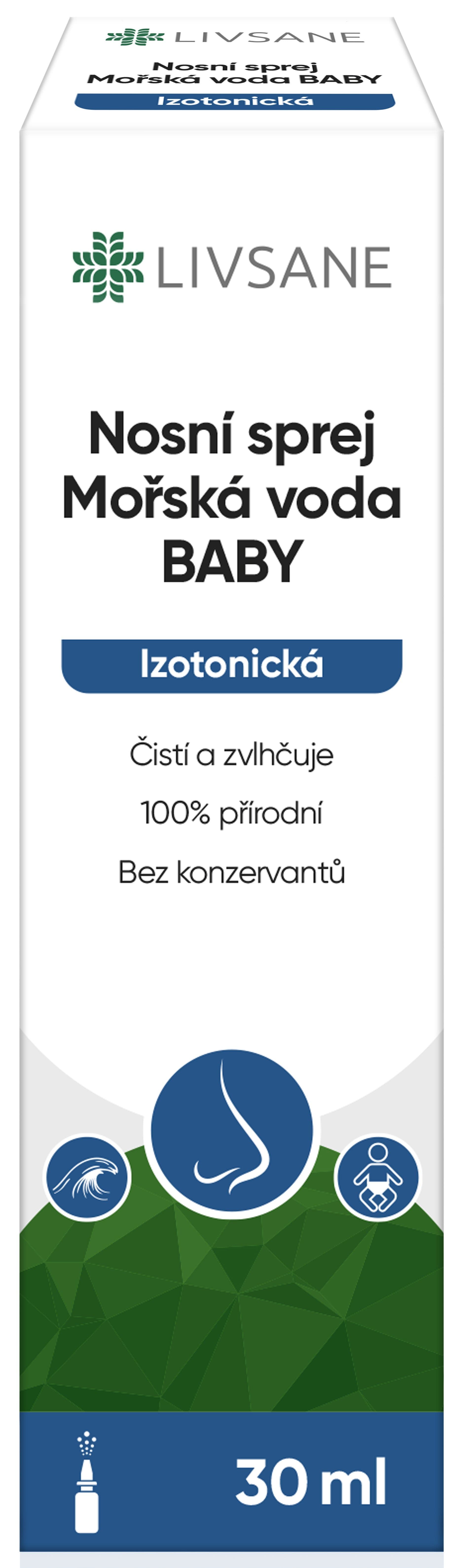LIVSANE Nos.sprej Mořská voda BABY Izotonická 30ml