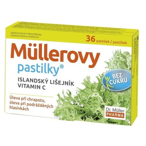Müllerovy pastilky s isl.lišej.bez cukru 36ks
