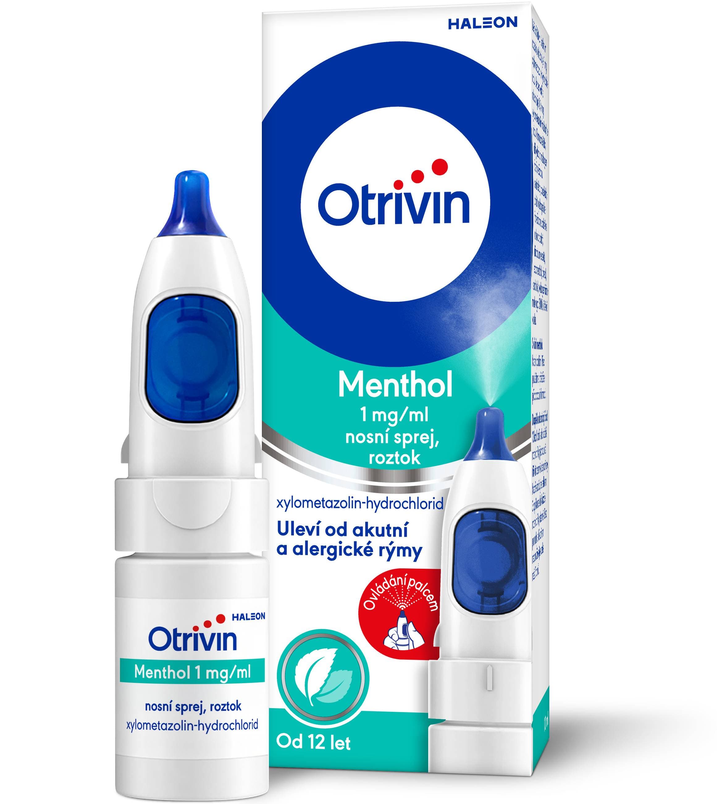 OTRIVIN MENTHOL 1MG/ML Nosní sprej, roztok 1X10ML
