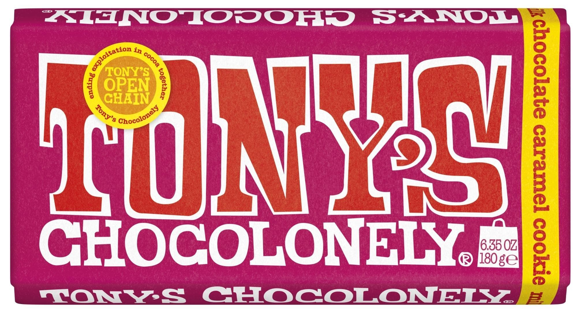 Tony's Mléčná čokoláda s kousky karamelu a sušenek