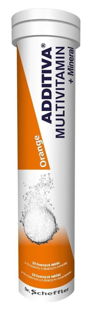 Additiva multivitamín + minerály 20 šumivých tablet Pomeranč