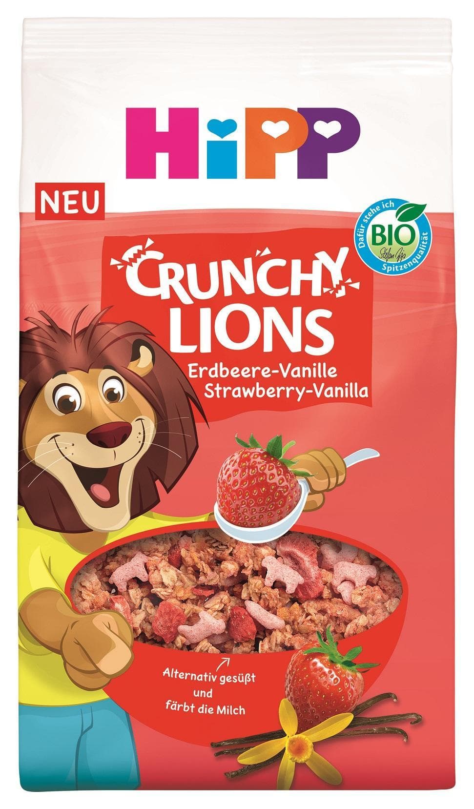 HiPP BIO Lion křupavé müsli jahoda a vanilka