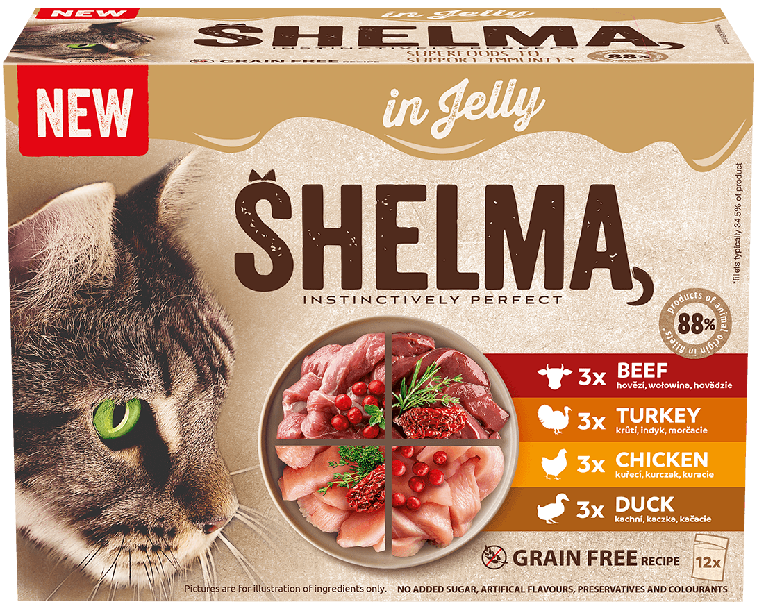 Shelma Sada kapsiček v želé pro kočky 12×85 g