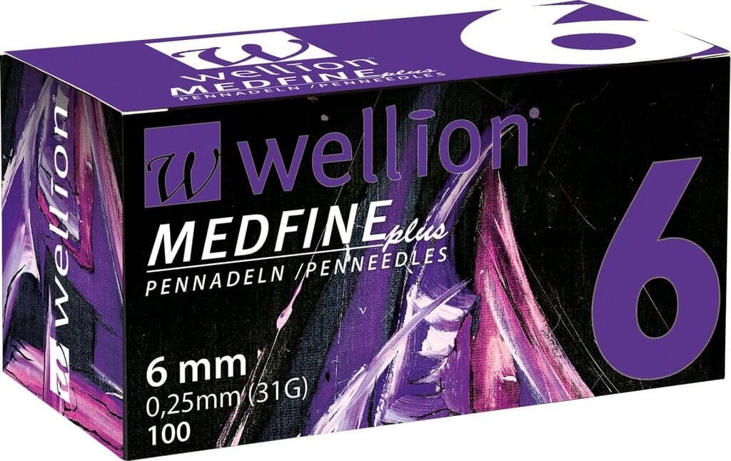 WELLION MEDFINE PLUS JEHLY PRO INZULÍNOVÁ PERA JEHLY  PRO VŠECHNA INZULÍNOVÁ PERA, VEL. 31G X 6MM