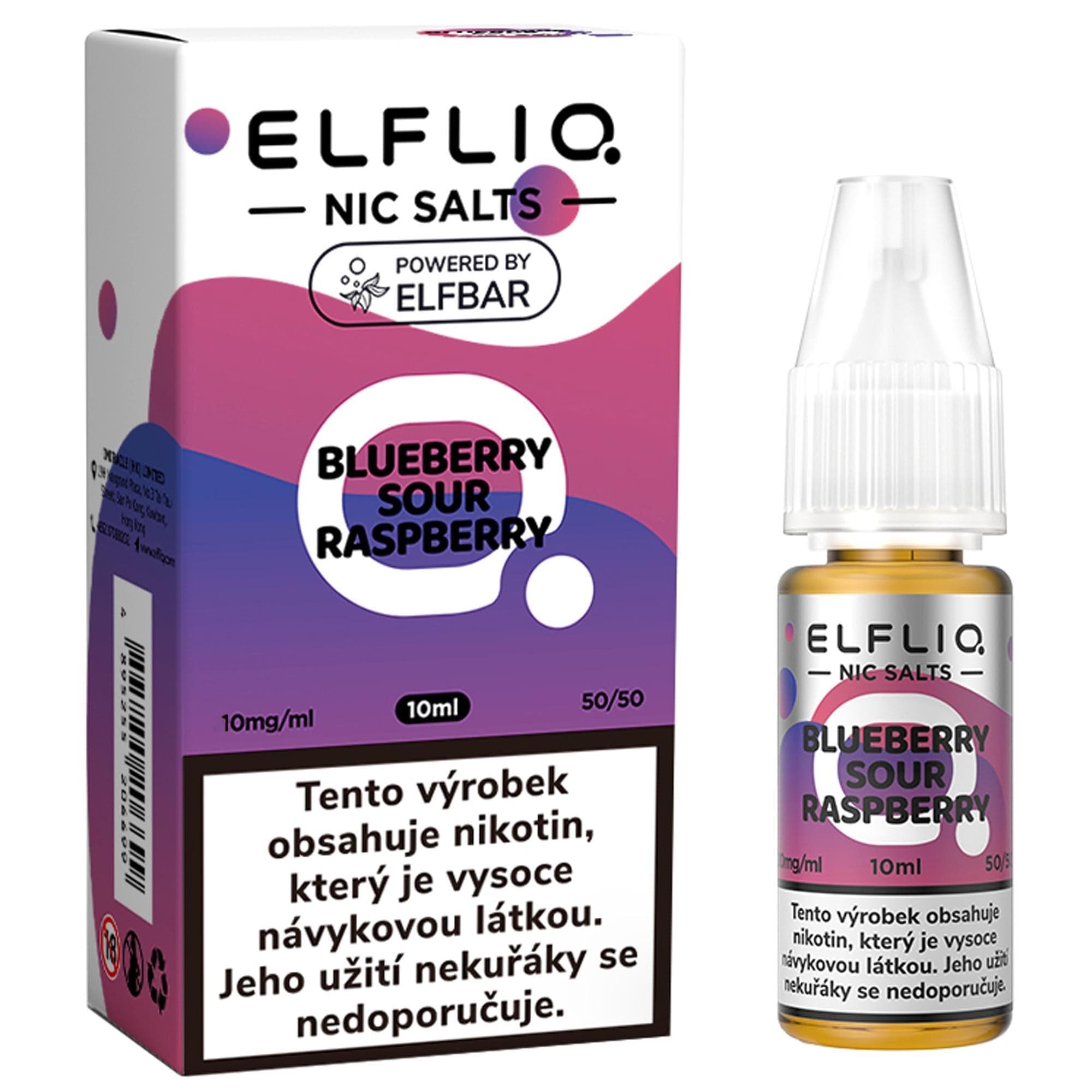 ELFLIQ e-liquid Elf Bar borůvka a kyselá malina 10 mg