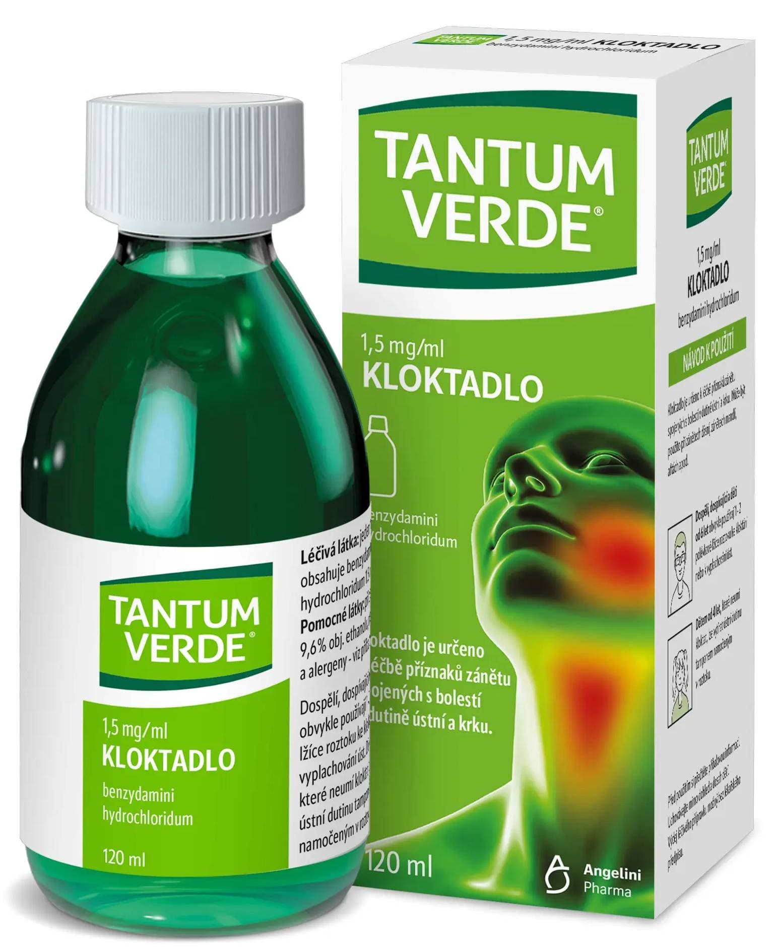TANTUM VERDE 1,5MG/ML kloktadlo 120ML