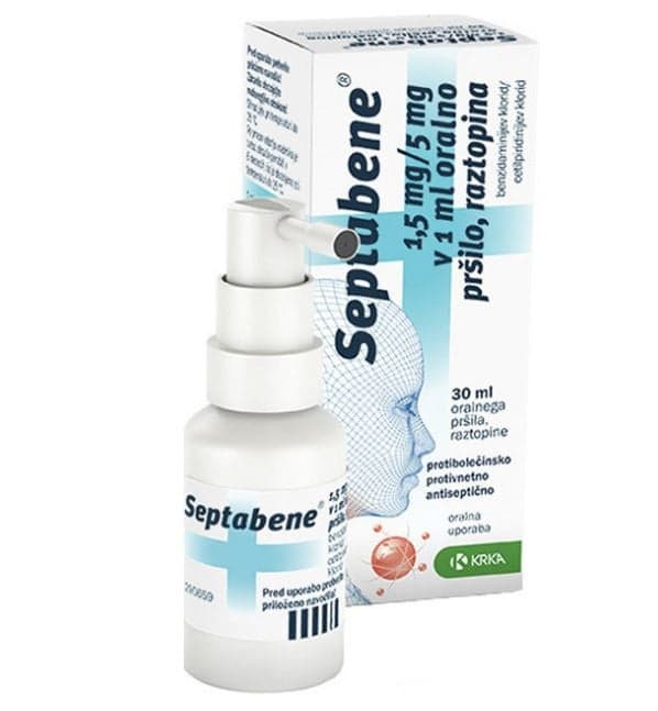 SEPTABENE 1,5MG/ML+5MG/ML Orální sprej, roztok 30ML