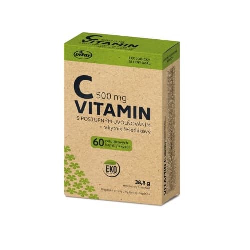 Vitar Vitamin C 500mg+rakytník EKO cps.60