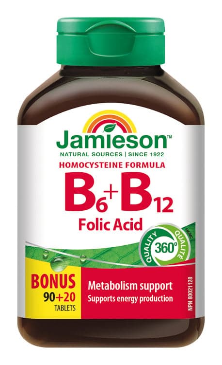 JAMIESON Vitamíny B6 B12+kyselina listová tbl.110