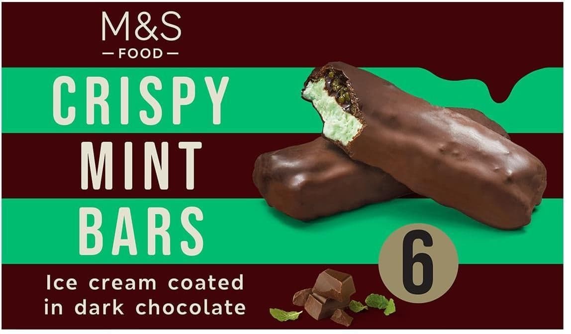 Marks & Spencer Zmrzlinové tyčinky s mátovou příchutí v kakaové polevě