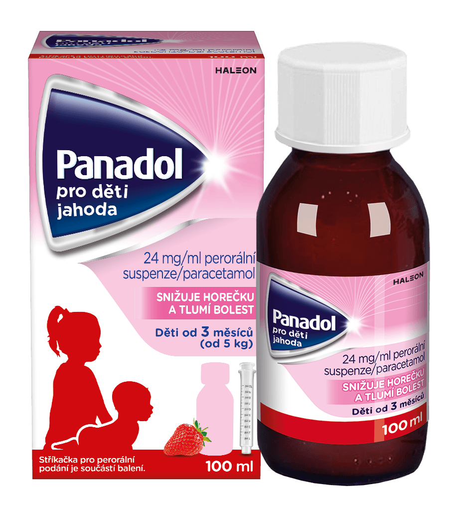 PANADOL PRO DĚTI JAHODA 24MG/ML Perorální suspenze 1X100ML+STŘ
