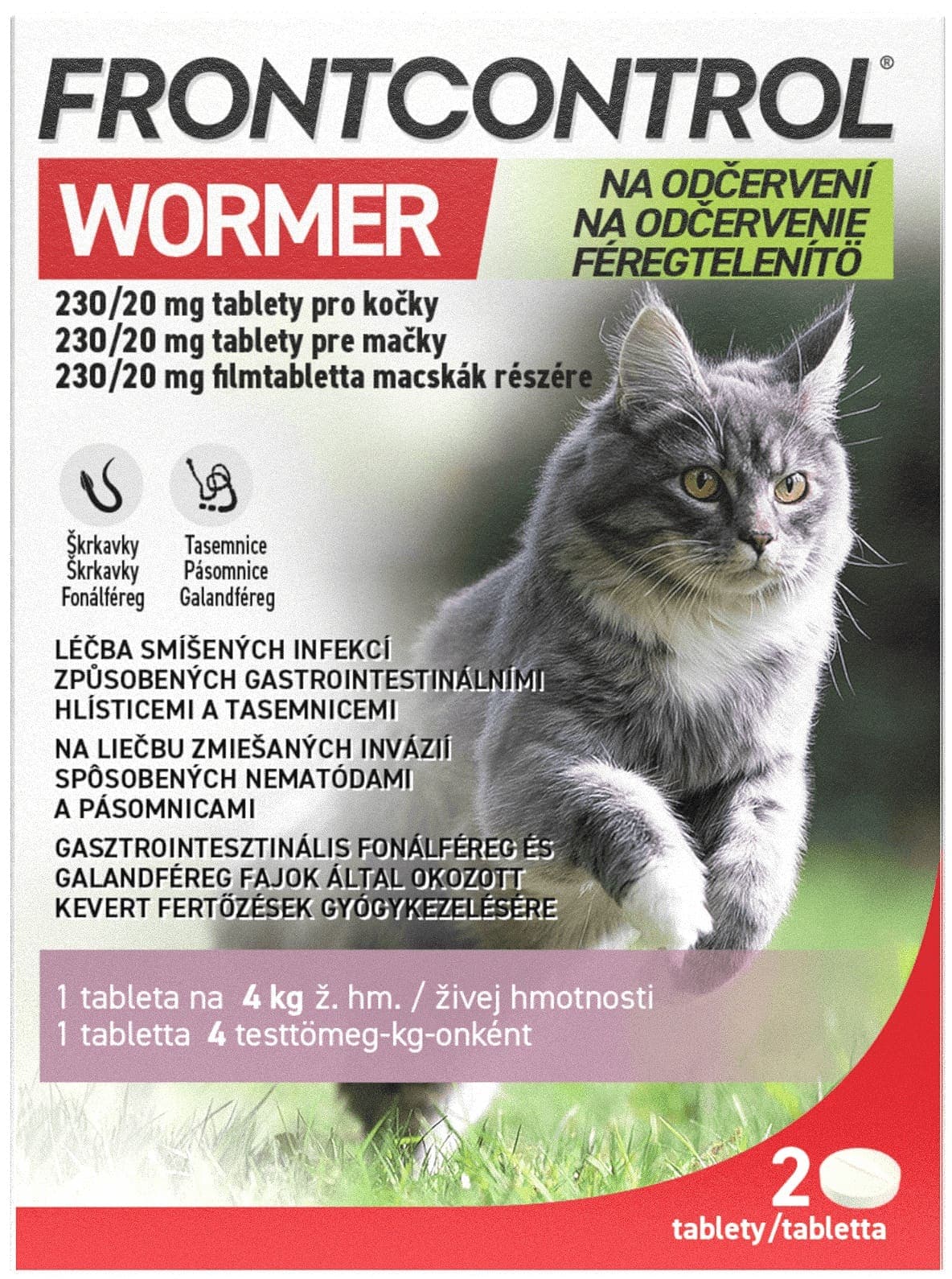Frontcontrol Wormer 230/20mg pro kočky tbl.2