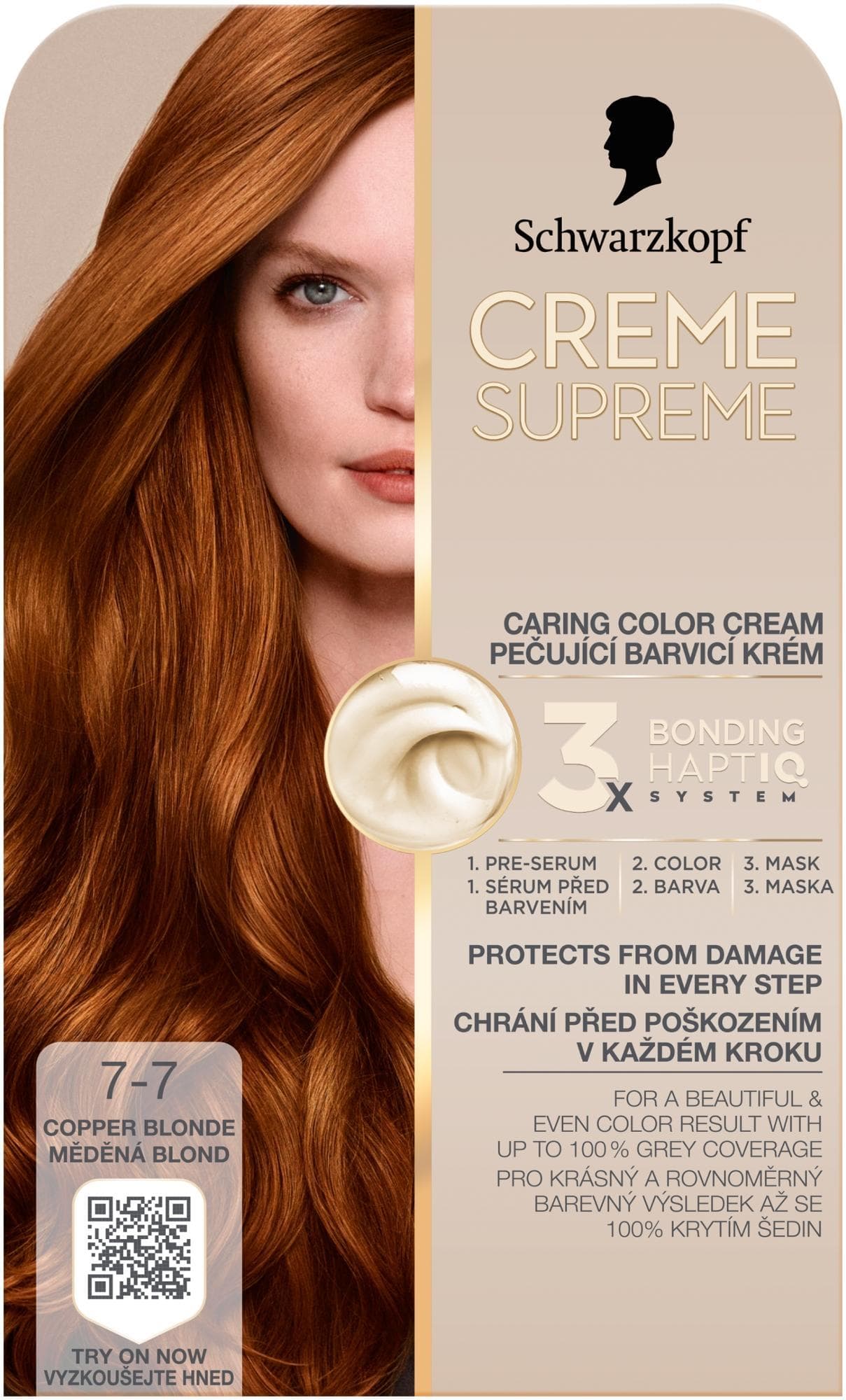 Schwarzkopf Creme Supreme barva na vlasy měděná blond 7-7