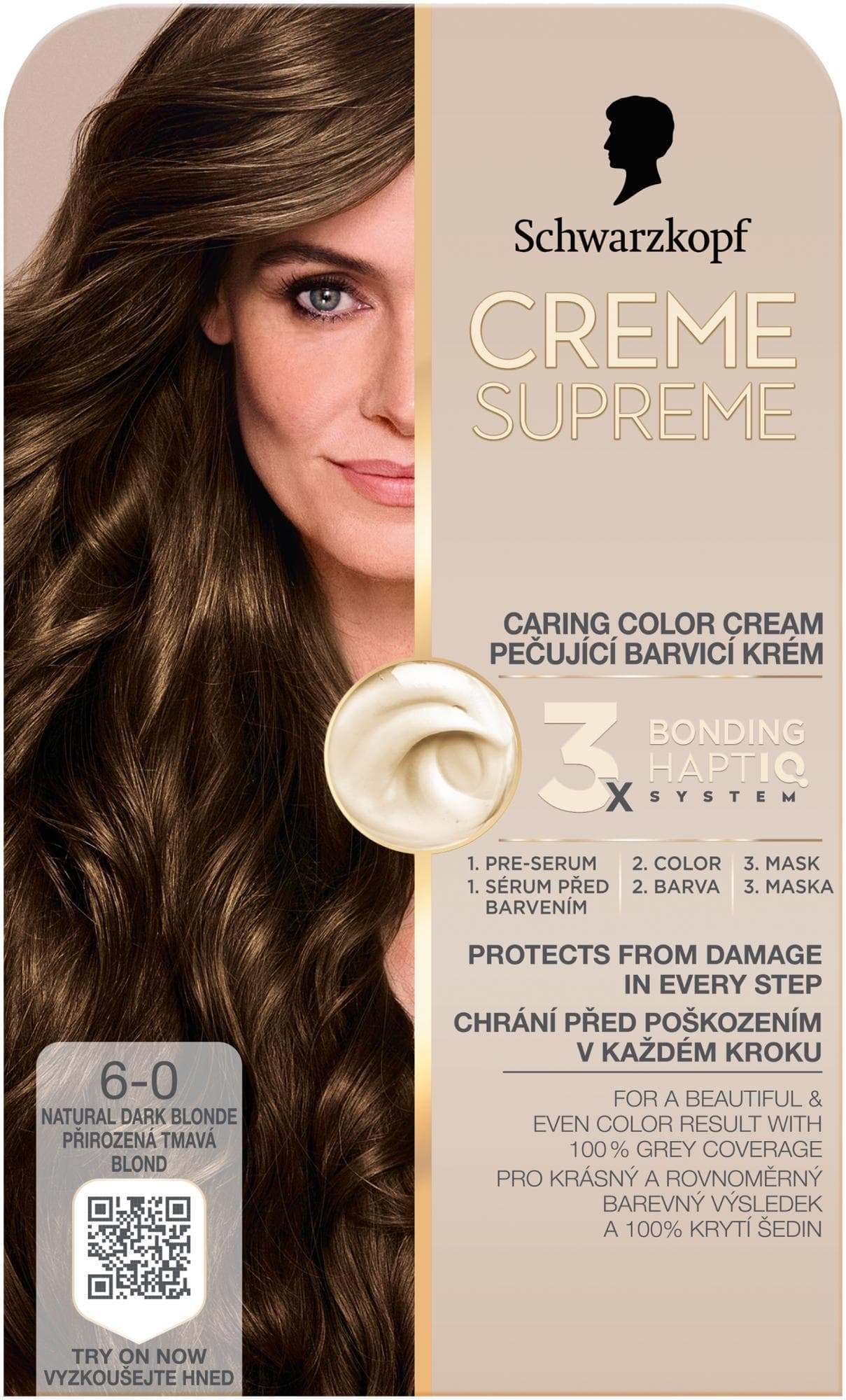 Schwarzkopf Creme Supreme barva na vlasy přirozená tmavá blond 6-0