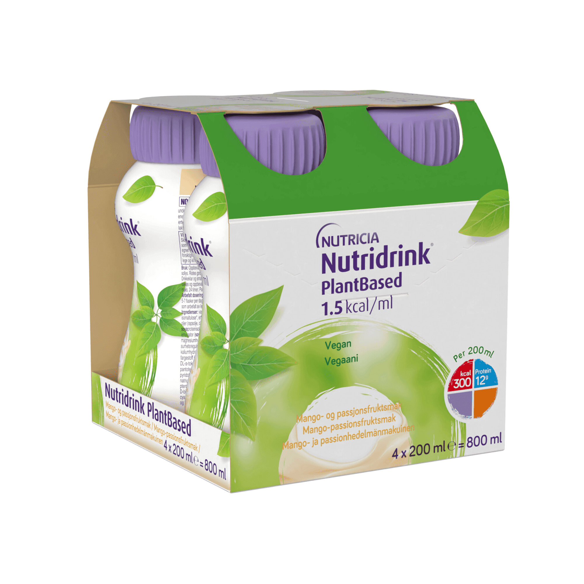 NUTRIDRINK PLANTBASED S PŘÍCHUTÍ MANGO/MARAKUJA perorální roztok 4X200ML