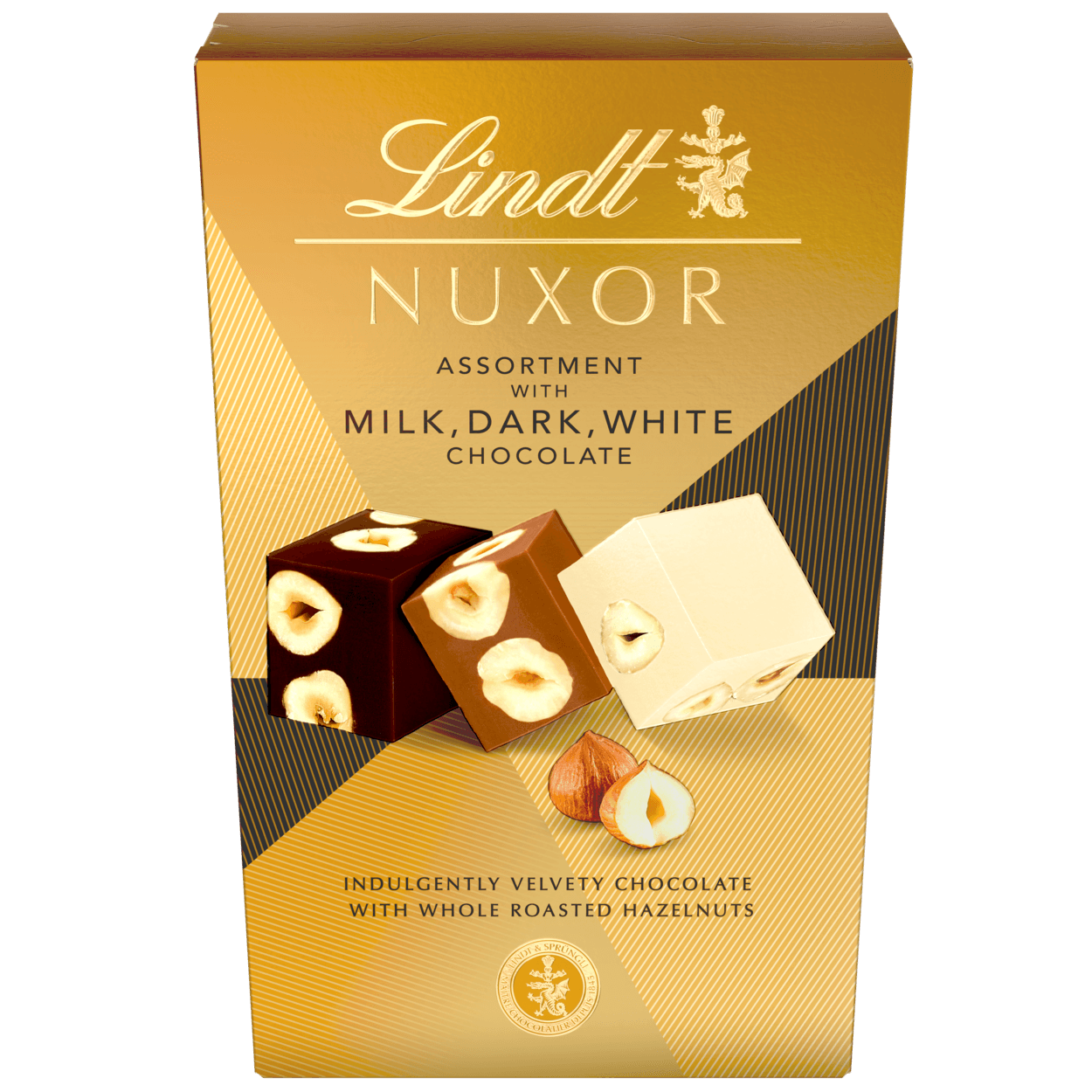 Lindt Bonboniéra Nuxor – mix mléčné, hořké a bílé čokolády