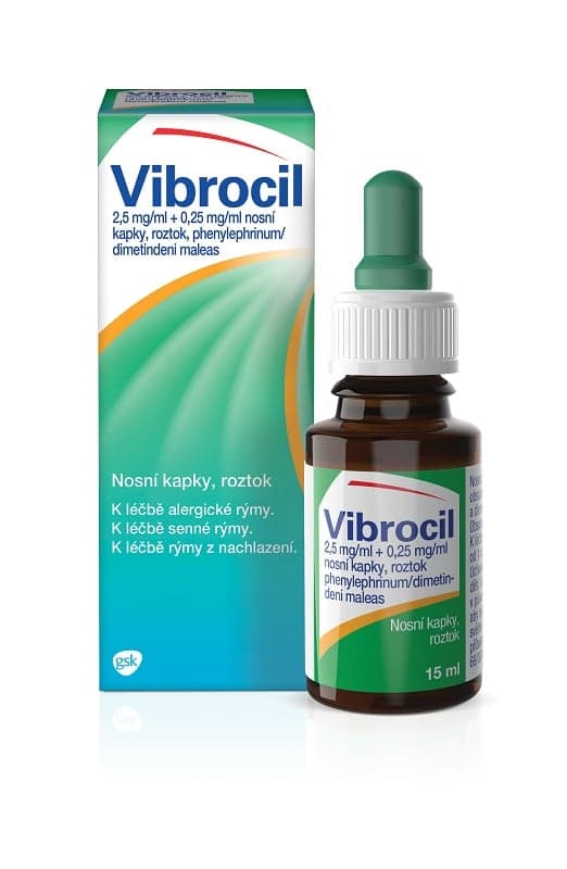 VIBROCIL 2,5MG/ML+0,25MG/ML Nosní kapky, roztok 1X15ML