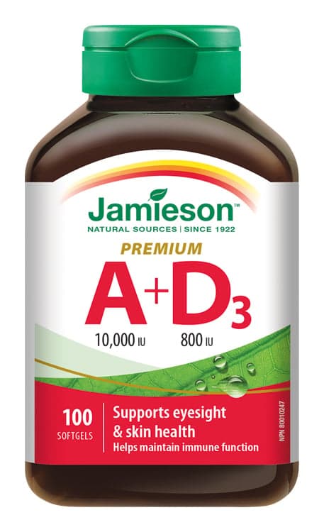 JAMIESON Vitamíny A+D 10000/800 IU Premium cps.100