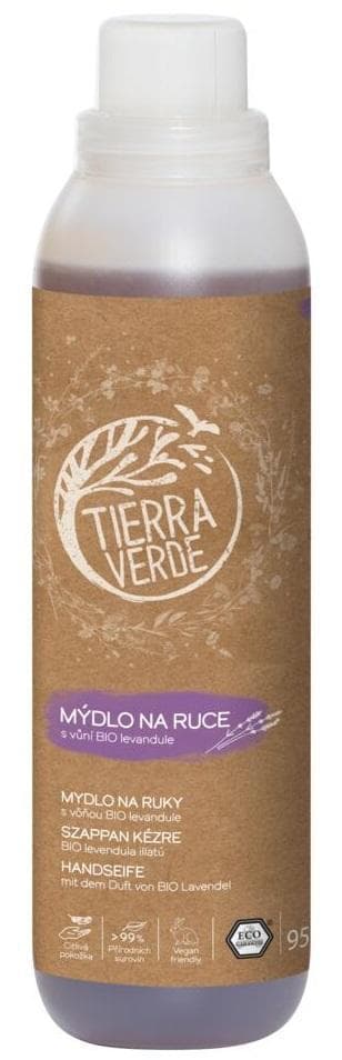 Tierra Verde Tekuté mýdlo na ruce s vůní BIO levandule, náhradní náplň