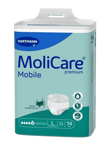 KALHOTKY NAVLÉKACÍ MOLICARE MOBILE 5 KAPEK L BOKY 100-150CM,1137ML,14KS