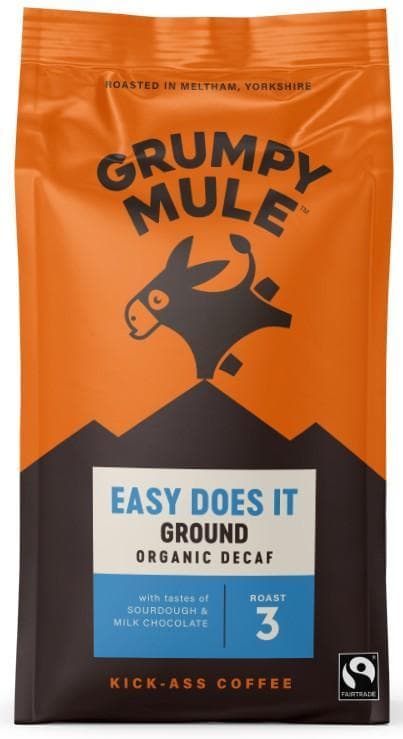 Grumpy Mule BIO Mletá káva bez kofeinu Arabica SCA 83