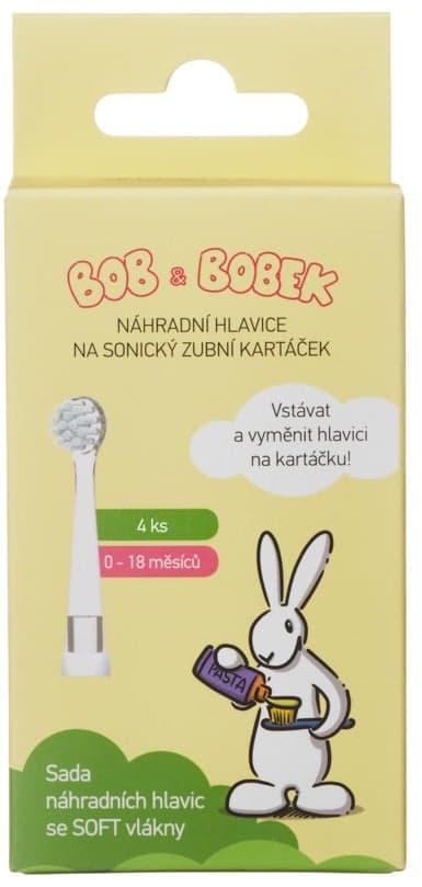 Bob a Bobek Baby náhradní hlavice na sonický zubní kartáček 0–18 měsíců