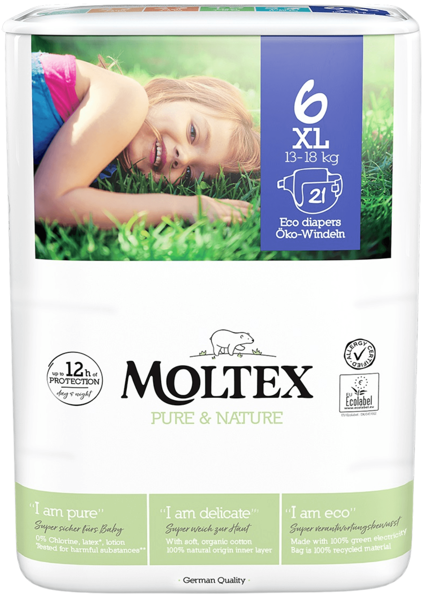 Moltex Pure & Nature EKO Plenky XL 13–18 kg (velikost 6)