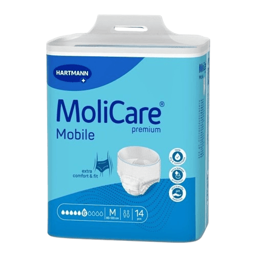 KALHOTKY NAVLÉKACÍ MOLICARE MOBILE 6 KAPEK M BOKY 80-120CM, 1685ML,14KS