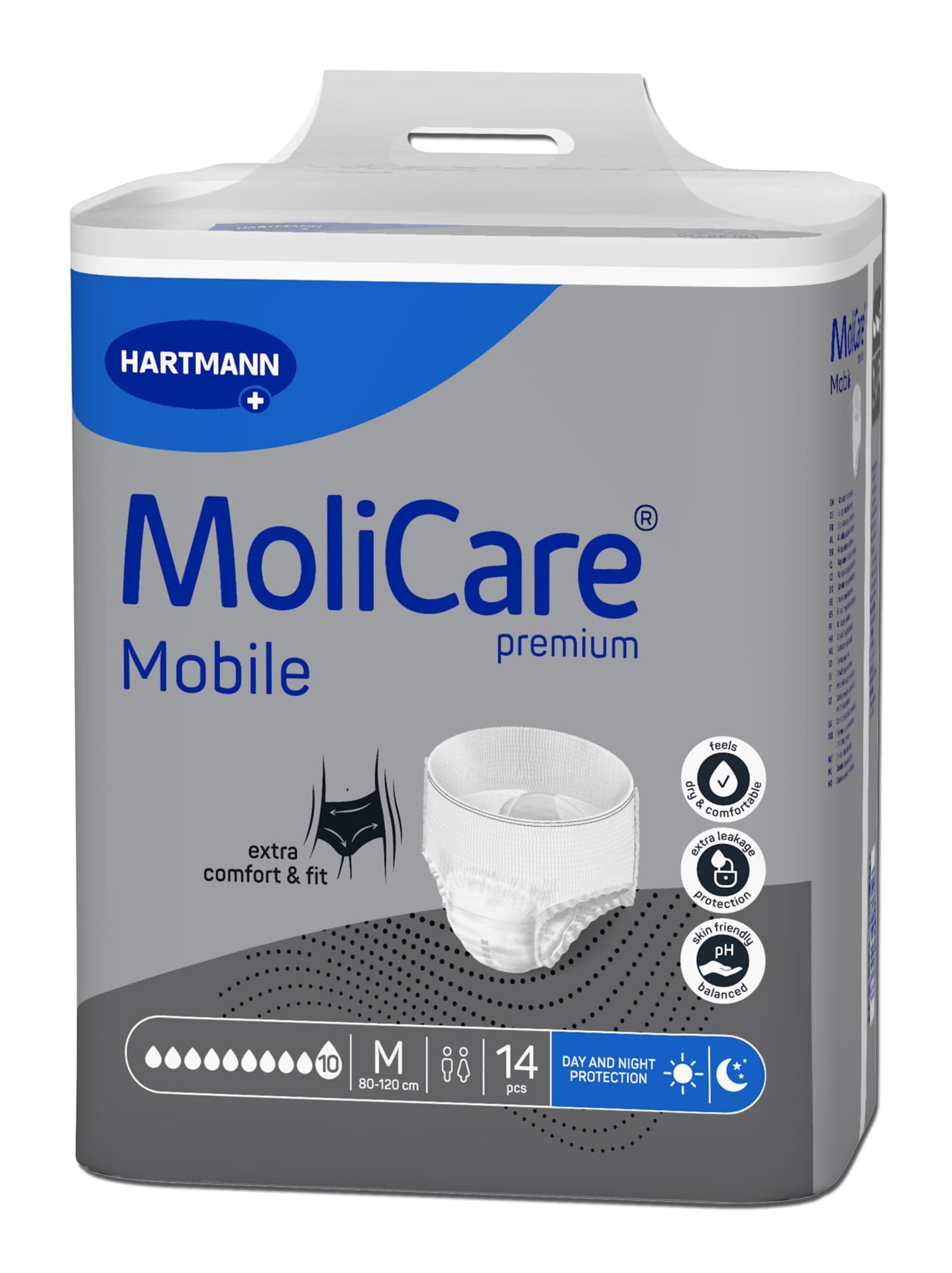 KALHOTKY NAVLÉKACÍ MOLICARE MOBILE 10 KAPEK M BOKY 80-120CM,2526ML,14KS