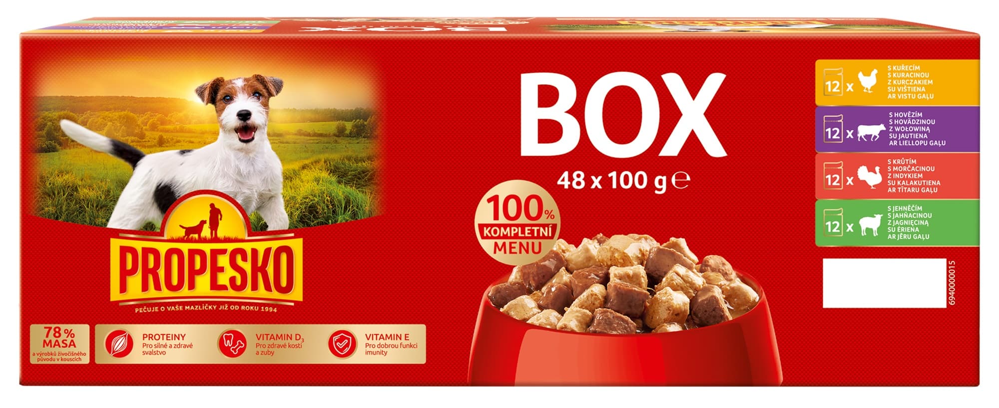 Propesko Kapsičky pro psy mix mas 48×100 g