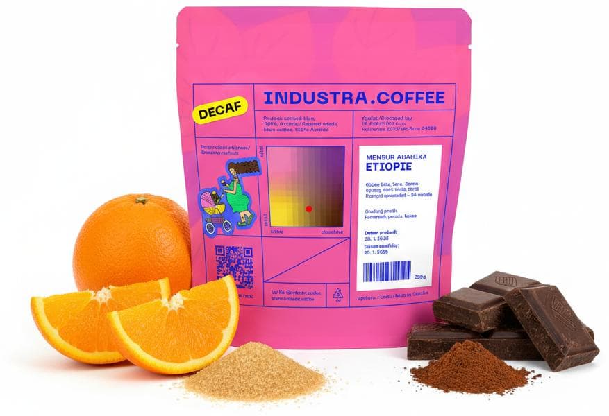 Industra.Coffee Etiopie Mensur Abahika filtr/espresso zrnková káva bez kofeinu