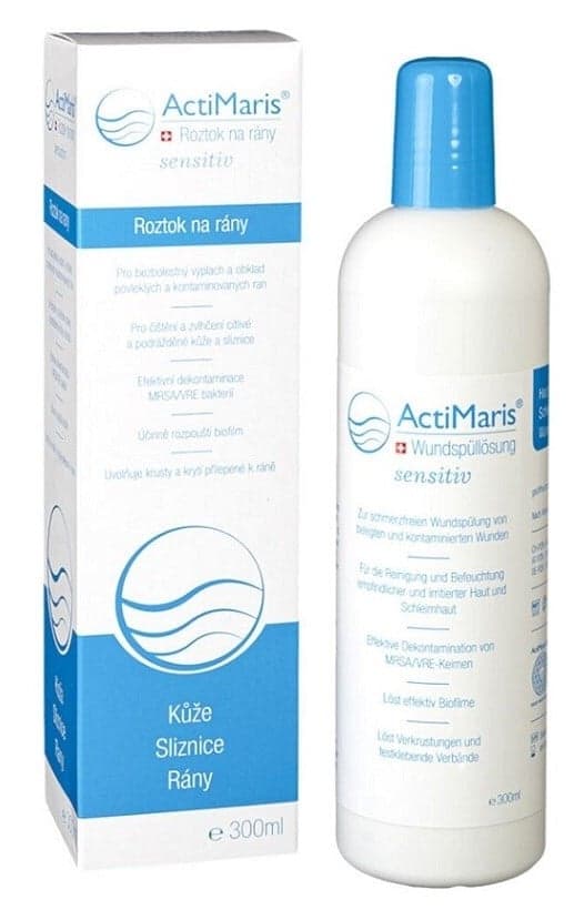 ROZTOK ACTIMARIS SENSITIV NA RÁNY 300ML NA AKUTNÍ A CHRONICKÉ RÁNY A ZÁNĚTY. NA KŮŽI I SLI