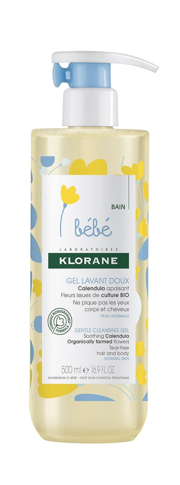 KLORANE BEBE Jemný mycí gel s měsíčkem 500ml