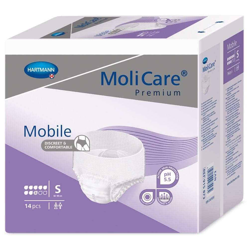 KALHOTKY NAVLÉKACÍ MOLICARE MOBILE 8 KAPEK S BOKY 60-90CM,1740ML,14KS
