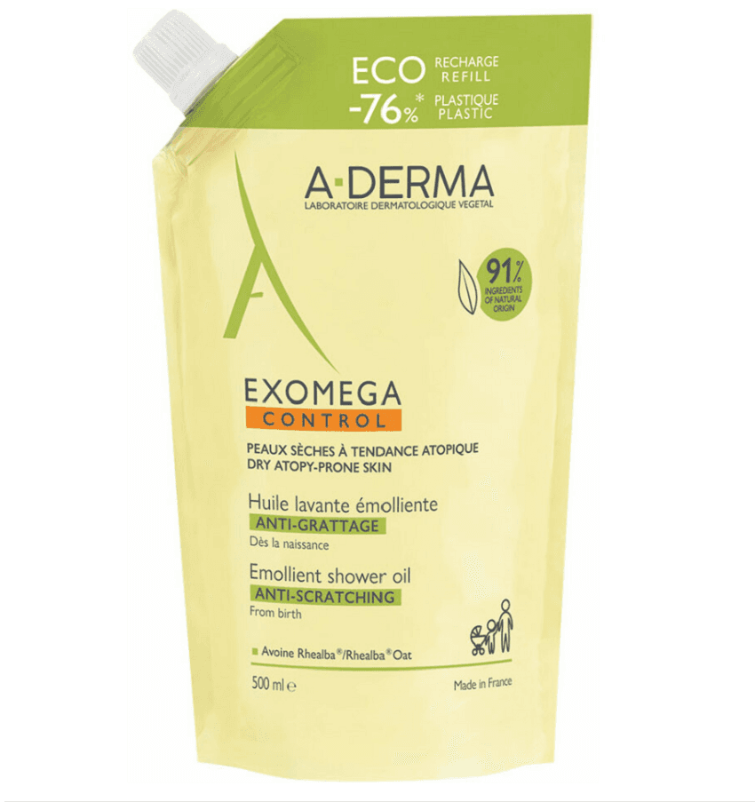 A-DERMA Exomega CONTROL Zvláčňující sprchový olej 500ml ECO náplň