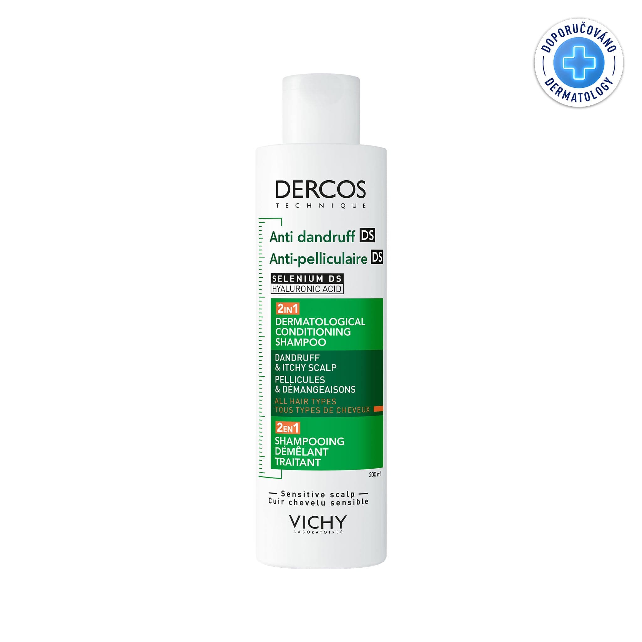 VICHY DERCOS Šampon a kondicionér lupy 2v1 200ml