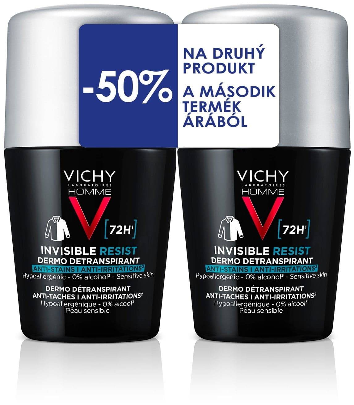 VICHY HOMME Invisible Resist detranspirant 2x50ml